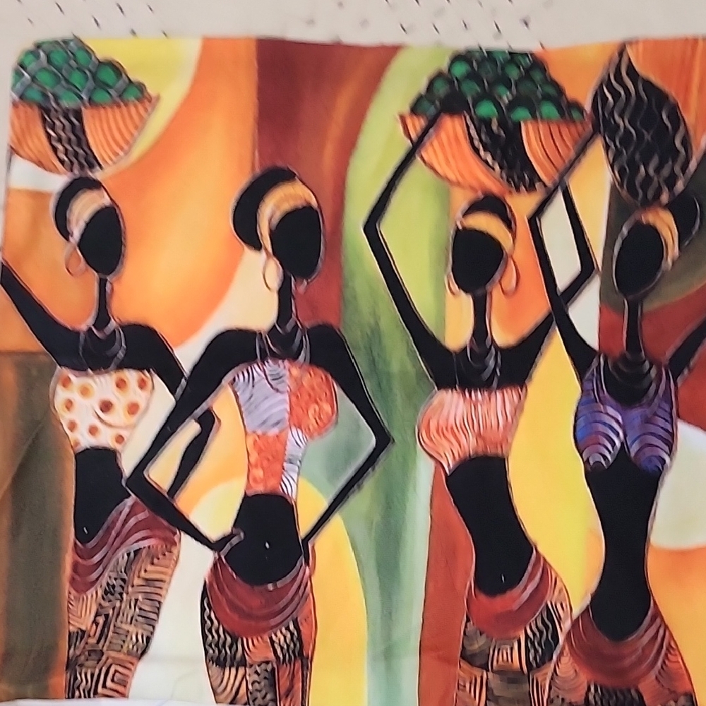 Colorful African Art Pillow Covers (2)